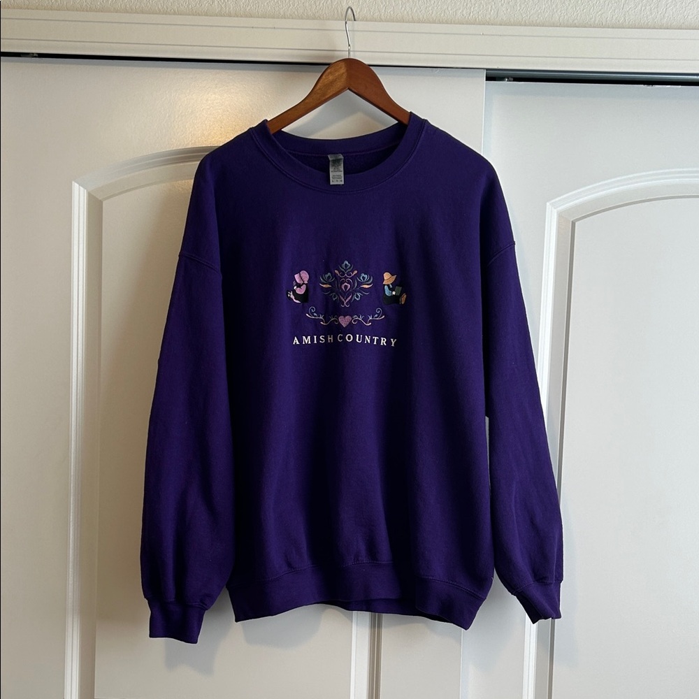 Purple Amish Country/Lancaster Pennsylvania Crewneck Sweatshirt Size XL